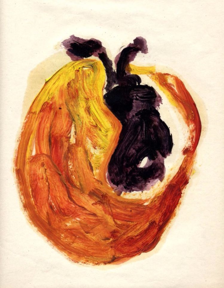 PIerre noire and oil on A5 paper