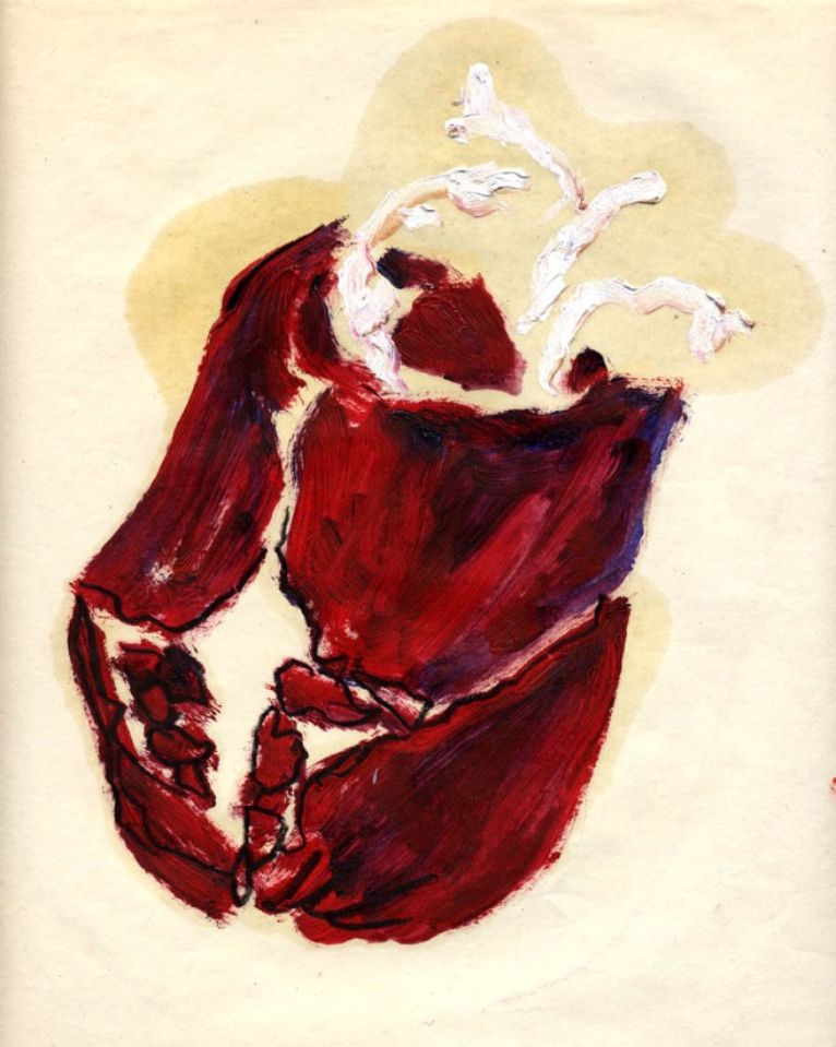 PIerre noire and oil on A5 paper
