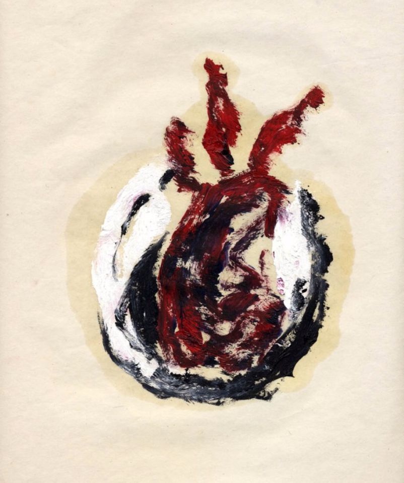 PIerre noire and oil on A5 paper