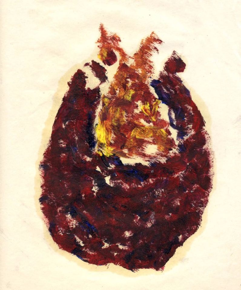 PIerre noire and oil on A5 paper