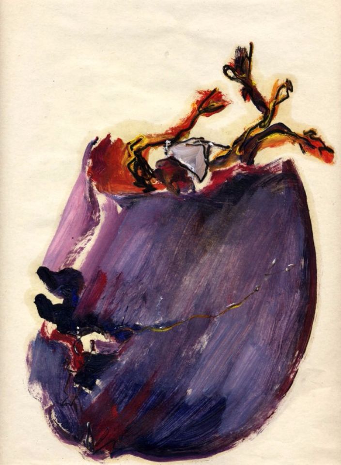 PIerre noire and oil on A5 paper