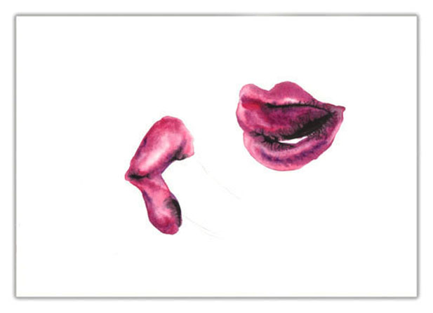 Ink & Wine & Watercolor on Paper